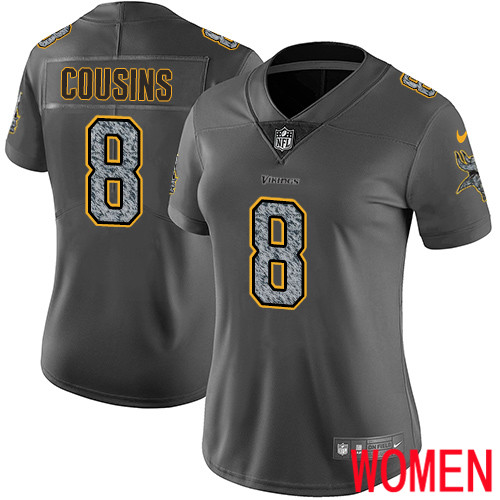 Minnesota Vikings #8 Limited Kirk Cousins Gray Static Nike NFL Women Jersey Vapor Untouchable